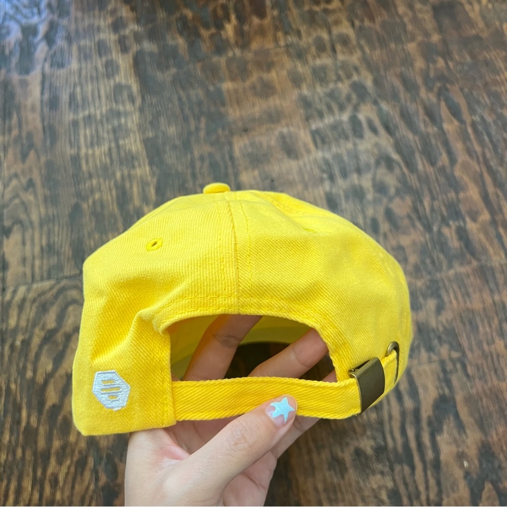 bumble hat bright yellow embroidered logo